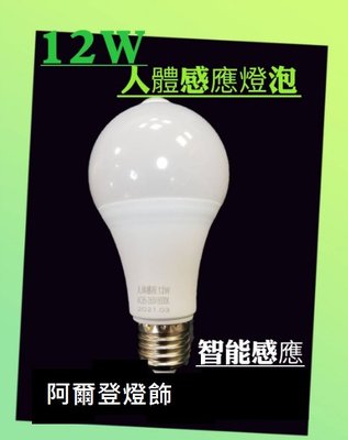 LED 12W人體紅外線感感應燈泡E27適用(超值特價非微波雷達感應)台灣現貨快速出貨全電壓（促銷商品保固一個月