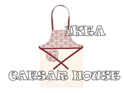 ╭☆卡森小舖☆╮【IKEA】ZAKKA迷． 雅緻風白底紅色花開圖騰兒童圍裙-亮眼廚房好幫手-絕版品