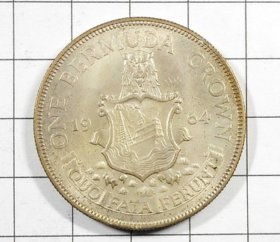 JC028 百慕達1964年 伊莉莎白二世 銀幣 重約22.8公克 直徑約36mm