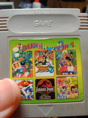 大媽桂二手屋，任天堂Game Boy Color，GBC遊戲片Super 22 in 1，超級22合一，侏羅紀公園，音速小子，幽遊白書，含另一片118合一