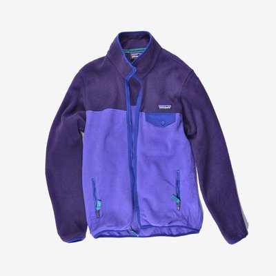 Patagonia Fleece Snap-T Jacket 刷毛 紫藍 M 短絨毛口袋外套 男女皆可 輕量 登山