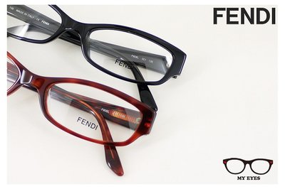 【My Eyes 瞳言瞳語】FENDI 義大利品牌 黑色膠框光學眼鏡 俐落上班女郎 高度近視/窄臉型佳 (F806L)