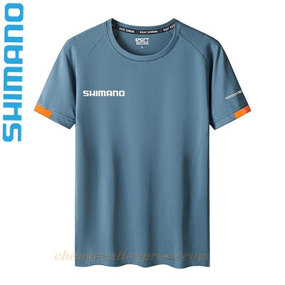Shimanp 短袖釣魚服男士夏季純棉釣魚 T 恤透氣戶外運動跑步上衣球衣 DAIWA