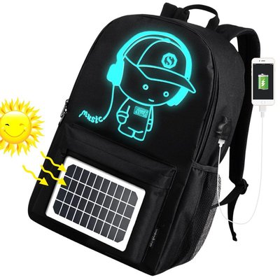 【飾碧得】牛津布智能背包戶外雙肩包充電太陽能背包solar bag多功能書包