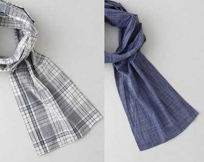 STEVEN ALAN 紐約設計美國製造 圍巾 四季領巾 藍白灰格紋 45rpm Kapital 日本禪風 全新正品現貨