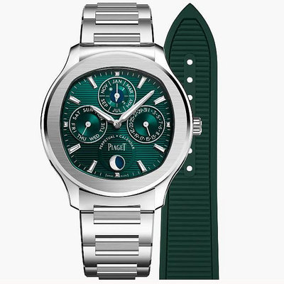 預購 伯爵錶 Piaget Polo系列 萬年曆超薄腕錶 42mm G0A48005 機械錶 綠色面盤 精鋼錶帶 男錶 女錶