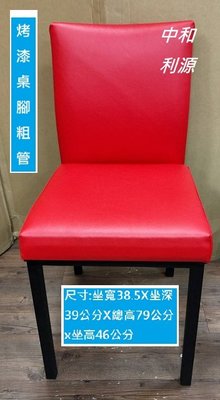 【中和利源店面專業賣家】【台灣製】皮質 有背 餐椅 會客椅 洽談椅 咖啡廳 餐桌椅 會議椅 方管
