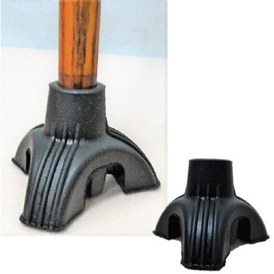 橡膠腳套 腳墊 -三角腳套 孔徑1.6cm或1.8cm 高5.1cm 黑色(1個入)拐杖或助行器用 [ZHCN1802]