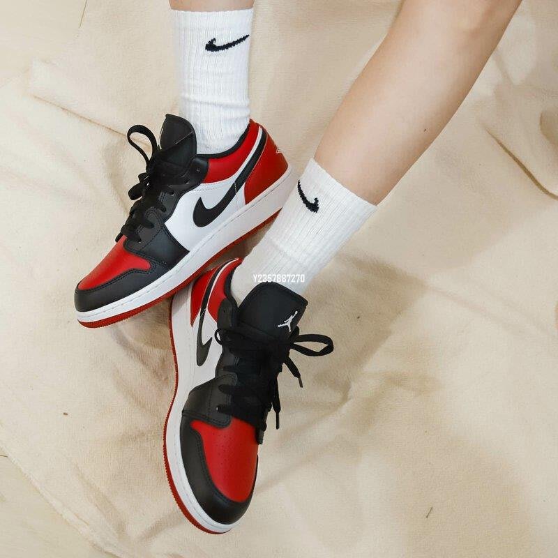 Nike Air Jordan 1 Low Bred Toe 黑紅男女款553558-612/553560-612