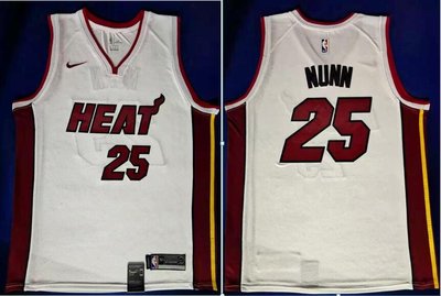 肯德里克·納恩 （Kendrick Nunn）NBA邁阿密熱火隊 球迷版 白色 球衣 25號