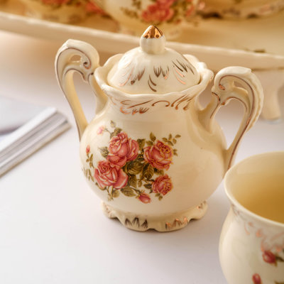 廠家出貨歐式咖啡壺奶壺糖壺茶壺英式茶杯茶具咖啡具紅茶壺花茶壺套裝壺蓋