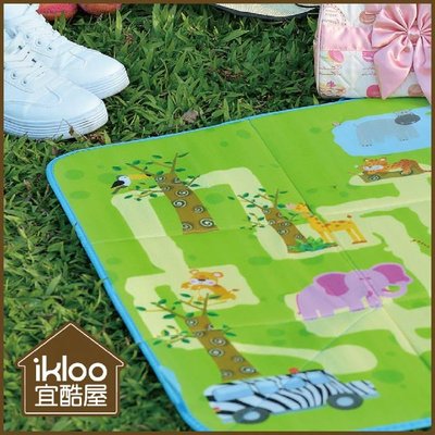 可超取~【ikloo】樂活可提式收納野餐墊/玩具墊 /野餐墊/寵物墊/地墊/收納箱