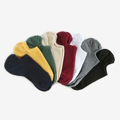 ❅PAVEE❅ 韓國dailylike~ Daily Fake Socks Woman 簡單日常純色棉質船型襪女襪