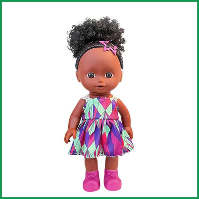 華瑞百貨 Reborn Baby Doll 黑色 Reborn Doll 黑色嬰兒娃娃捲髮 10 英寸非洲黑色女孩娃娃 Rebor