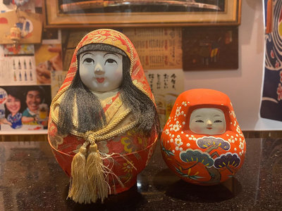 日本回流 日本鄉土玩具 姬達摩 西陣織古董娃娃