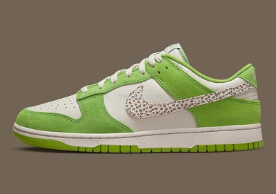 Nike Dunk Low “Safari Swoosh” 石斑紋 米綠低幫休閒滑板鞋DR0156-300男女鞋公司級