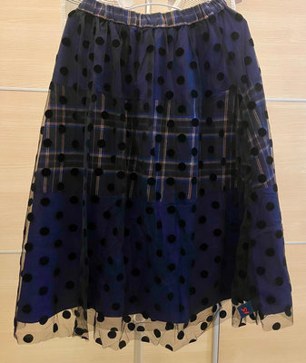 時尚百搭單品💖斷貨全新 a la sha 藍色S號點點格紋網紗造型裙 有型值得推薦