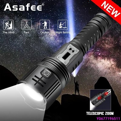 現貨 Asafee 3000LM 8080B XHP360 LED 功能強大的超亮戶外野營手電筒可伸縮變焦 5-簡約
