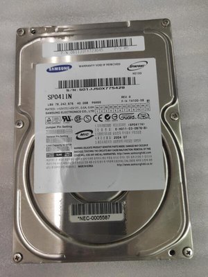【電腦零件補給站】三星Samsung SP0411N 40GB 7200RPM IDE 3.5吋硬碟