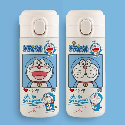 熱銷 日本代購NHGP哆啦A夢保溫杯日系藍胖子機器貓彈跳蓋學生可愛水杯簡約