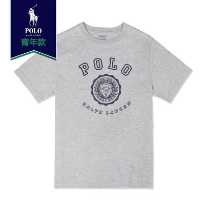 【RALPH LAUREN】【POLO】RL男童短袖T恤空POLO熊徽章灰 F03181018-02