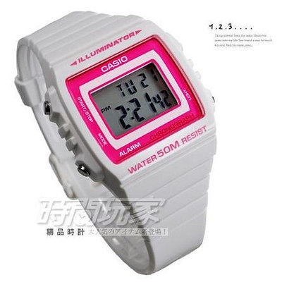 W-215H-7A2 CASIO卡西歐 數字錶 超亮LED照明 電子錶 計時碼表 粉紅桃紅【時間玩家】