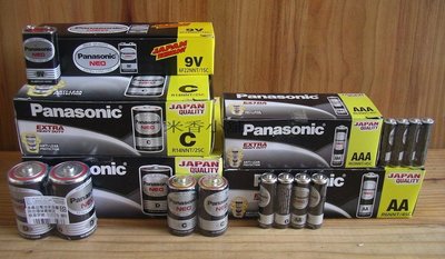Panasonic 國際牌電池 碳鋅電池  乾電池 9V/1號/2號電池 4顆1組 符合汞含量環保標準(((缺貨 勿下標)))