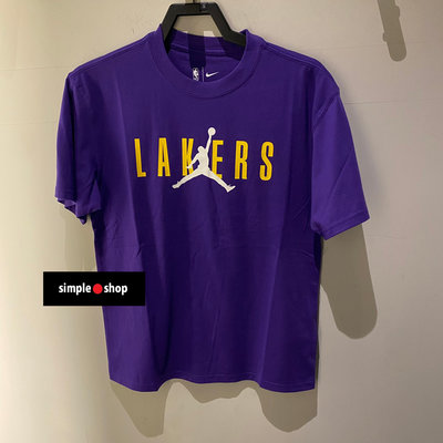 【Simple Shop】NIKE JORDAN NBA 湖人 運動短袖 湖人隊 城市短袖 紫色 DA6513-547