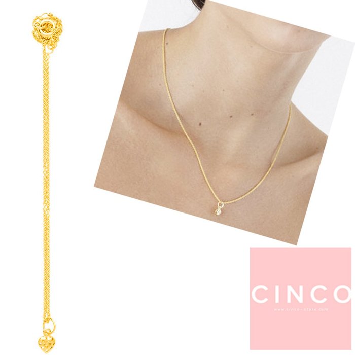 葡萄牙精品 CINCO 台北ShopSmart直營店 Li necklace 24K金愛心項鍊 迷你款