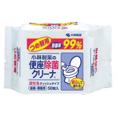 日本 小林製藥 便座 馬桶蓋 除菌濕巾 紙巾 50枚入 補充包