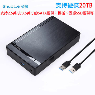 3.5吋USB3.0 移動硬碟盒 桌上型電腦SATA串口 機械/固態 硬碟盒 20TB/免工具