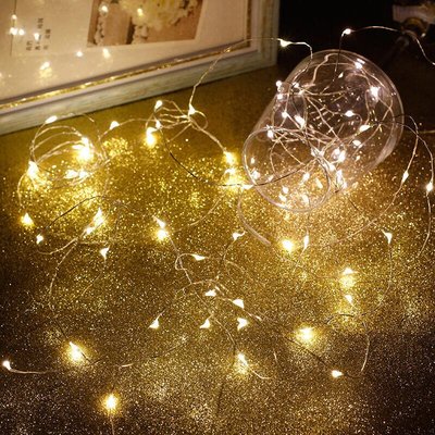 【可開發票】銅線LED燈串滿天星聖誕節小彩燈浪漫裝飾米粒燈螢火蟲電池星星燈