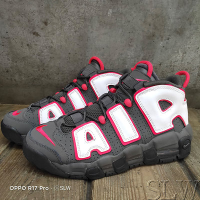 『 SLW 』DH9719-200 女 NIKE AIR MORE UPTEMPO (GS) 厚底 皮革 休閒鞋 27