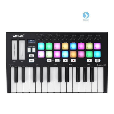 Tonetw WORLDE Orca mini25 便攜式 25 鍵 USB MIDI 鍵盤