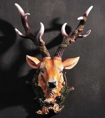 歐式 鹿頭擺件小鹿擺設品牆壁上掛飾壁飾客廳房間裝飾品室內裝潢用具送禮禮品
