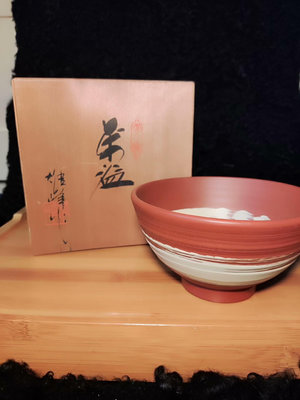 日本回流，常滑燒抹茶碗，吉田熊治作品，全品全新帶原裝供箱，尺