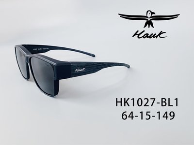 《名家眼鏡》Hawk 大方偏光套鏡藍色框面配灰藍木紋色鏡腳 HK1027 col.BL1【台南成大店】