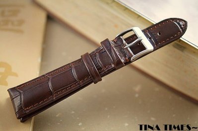 TINA TIMES~GISELLE專業錶帶配件 短吻鱷魚紋小牛皮錶帶_高品質現貨供應_19mm