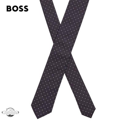 新款HUGO BOSS雨果博斯男士商務款提花波點圖案桑蠶絲領帶