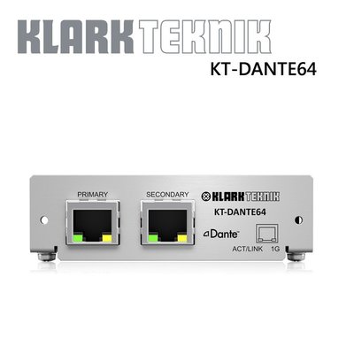 KLARK TEKNIK KT-DANTE64數位介面卡 (可在傳統以太網網路上運行)
