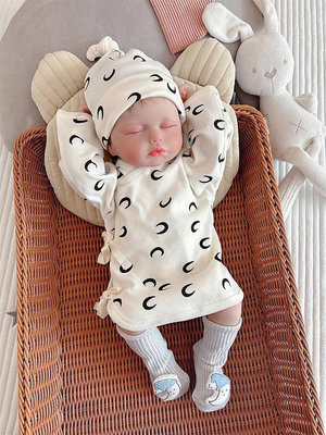 半背衣初新生嬰兒無骨痕春秋純棉衣服寶寶長袖護手和尚服保暖上衣