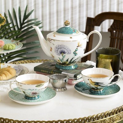【廠家現貨直發】安娜16點骨瓷咖啡杯歐式小奢華美式復古英式下午茶茶具套裝陶瓷超夯 精品