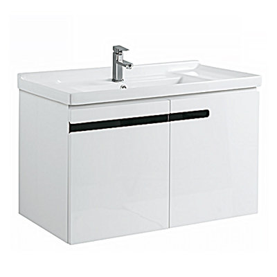 《振勝網》Cassido 81cm 防水陶瓷臉盆浴櫃 F105 / 黑白雙色打造獨特美感，大置物空間 / 不含龍頭