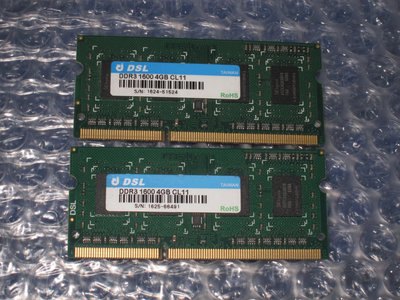 售:商越科技 DSL DDR3  1600 4GB 筆電記憶體(良品)(標2支)