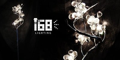 【168 Lighting】 花草系列-冰珠銀葉金屬水晶立燈＊G 80134-L＊