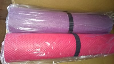 [休閒時尚] 環保瑜珈墊 厚6mm 175x61.5cm 無毒材質 (含收納袋) (紫/紅)