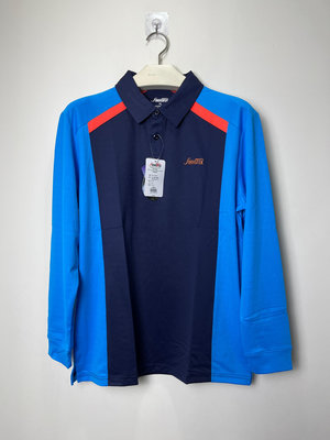 MJK 701元起標 全新 SINHOTEK 藍色 負離子纖維 運動休閒 長袖POLO衫 XL號