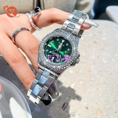 【百品會】 YP.女表 高級滿水鑽 女款綠水鬼手錶 女士 石英腕錶