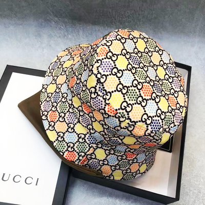 義大利奢侈時裝品牌GUCCI古馳滿印漁夫帽 3色 附盒子 防塵袋