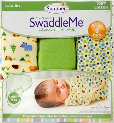 美國Summer Infant/SwaddleMe懶人包巾 嬰兒包巾純棉{S號} 三件組【婕希卡】